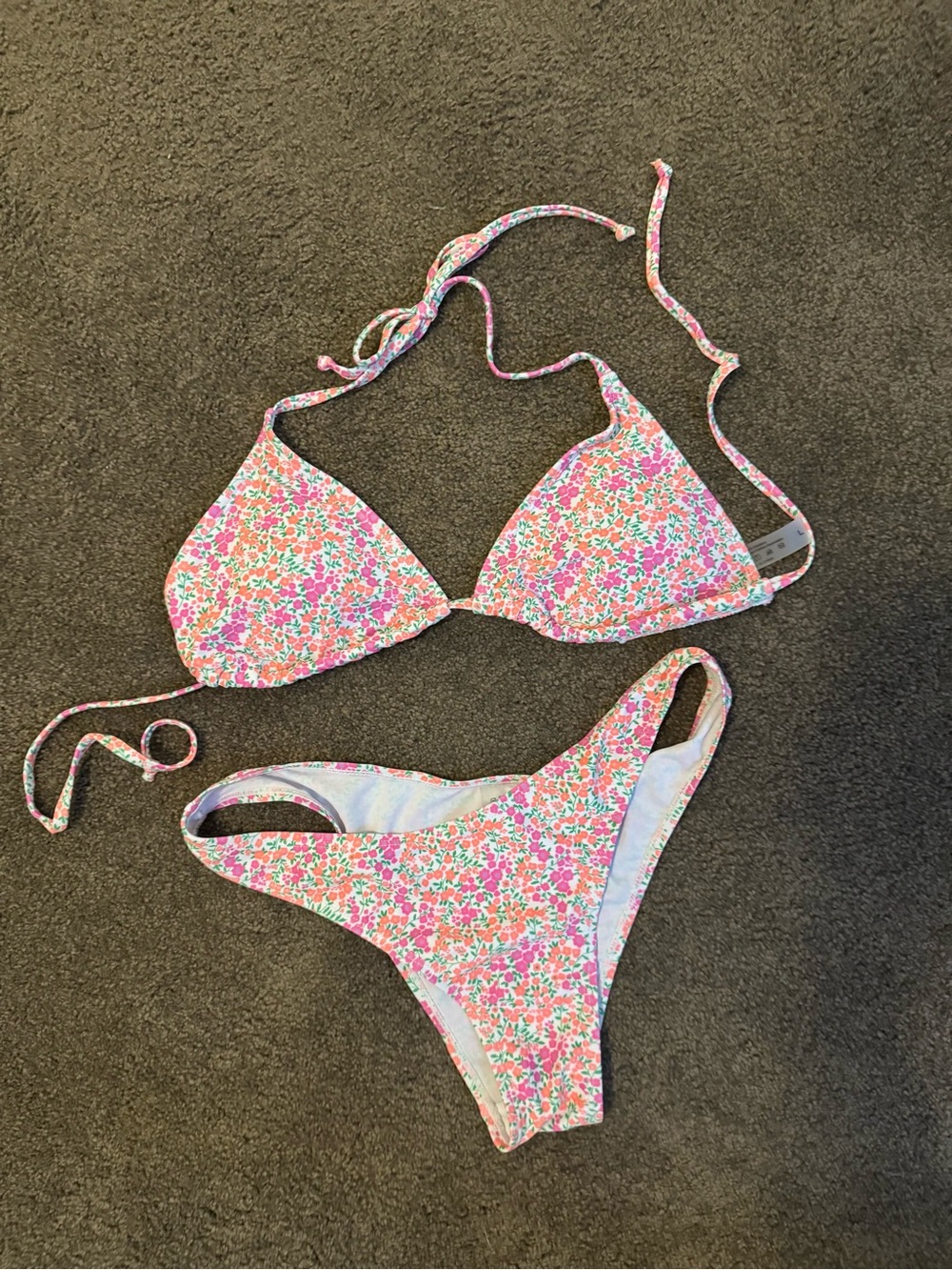 Girls Pink Floral Two-Piece Swim Set